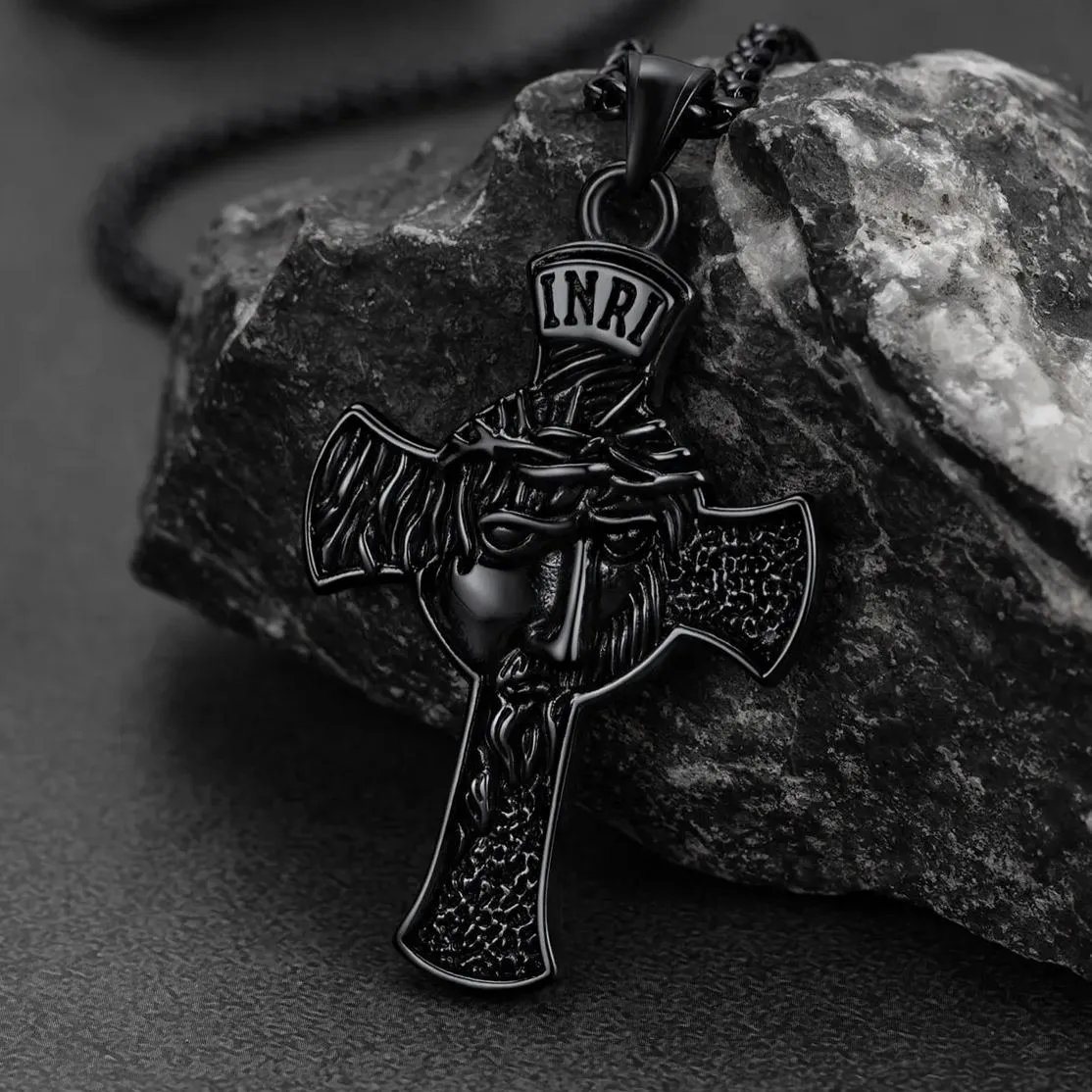 Flash Sale Christian Christ Jesus Face Crucifix Cross Pendant Necklace sold by FaithHeart product image thumbnail 5