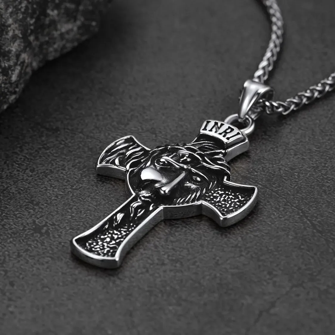 Flash Sale Christian Christ Jesus Face Crucifix Cross Pendant Necklace sold by FaithHeart product image thumbnail 4