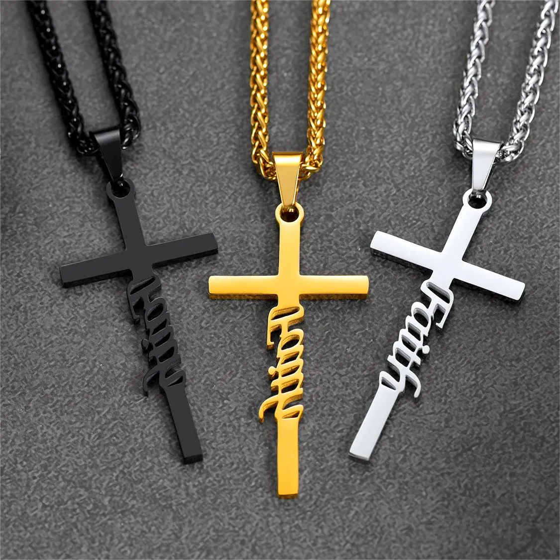 Christian Faith Cross Necklace Pendant for Men Women sold by FaithHeart product image thumbnail 4