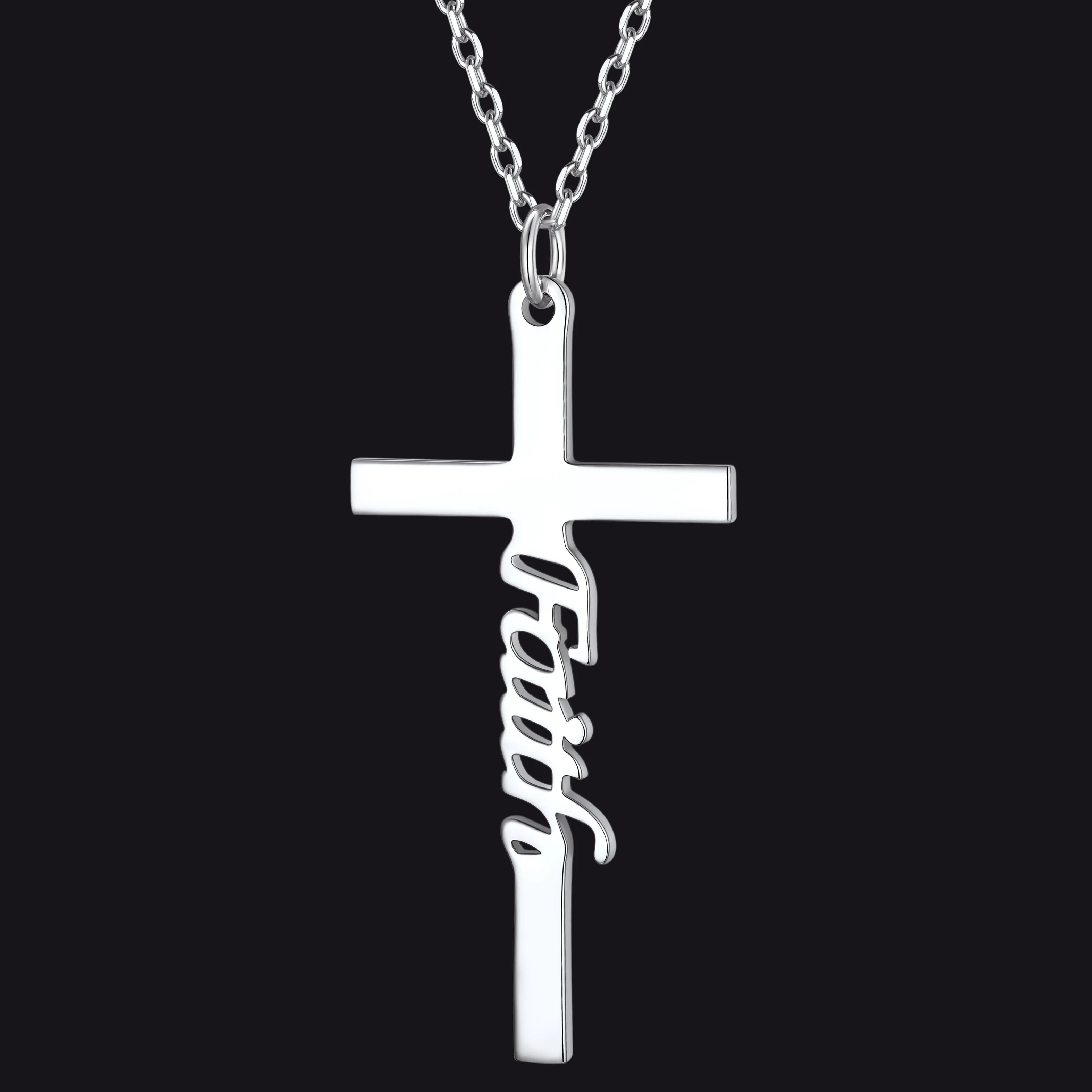 Christian Faith Cross Necklace Pendant for Men Women sold by FaithHeart