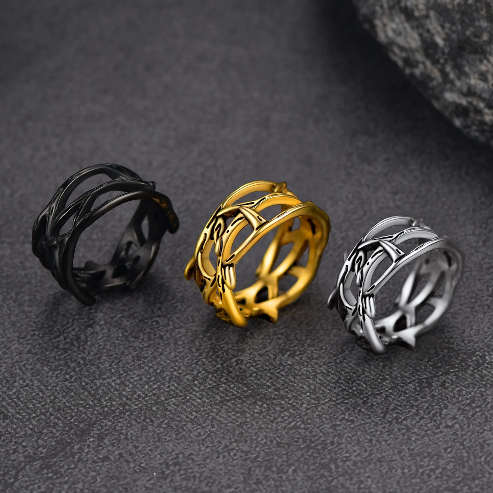 Christian Jesus Crown of Thorns Ring for Men sold by FaithHeart product image thumbnail 4