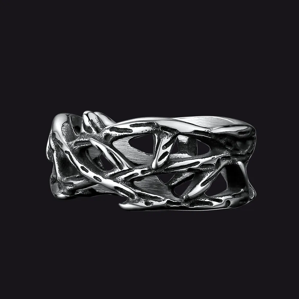 Christian Jesus Crown of Thorns Ring for Men sold by FaithHeart