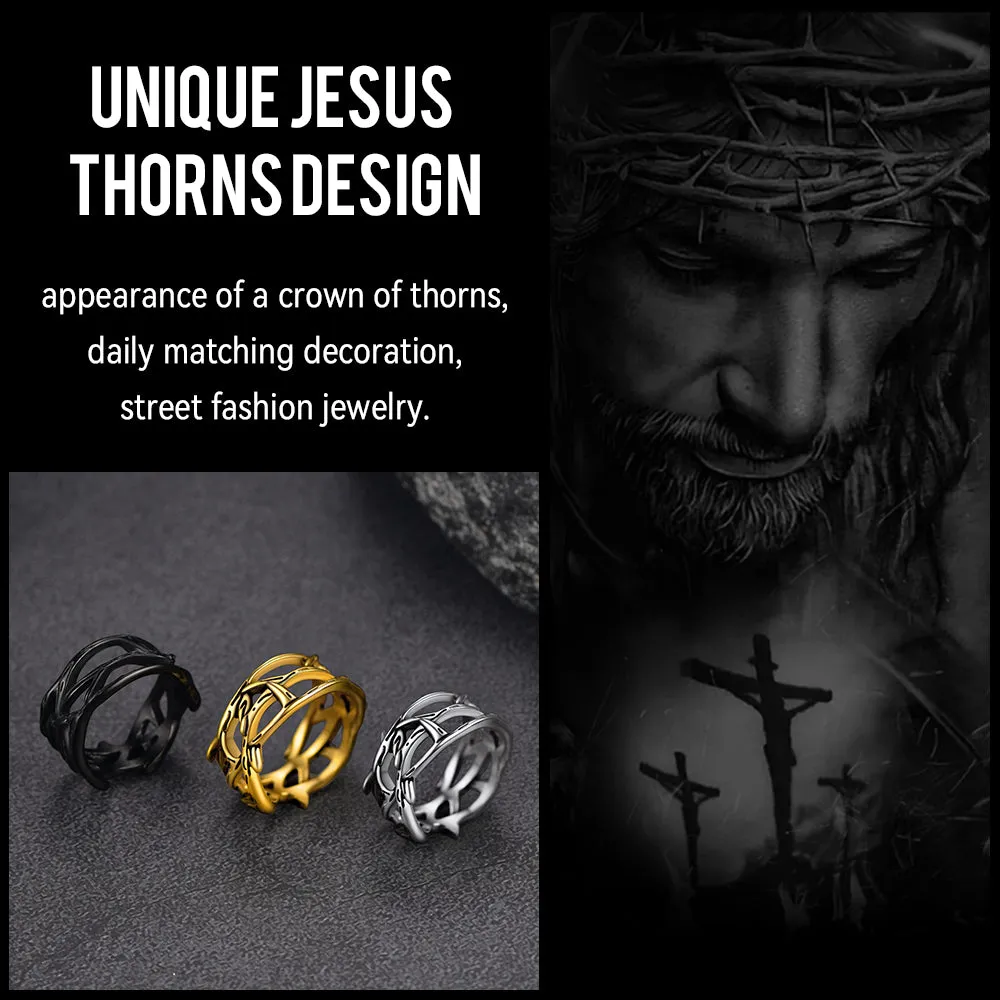 Christian Jesus Crown of Thorns Ring for Men sold by FaithHeart product image thumbnail 5
