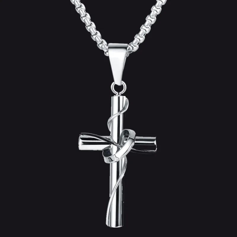 Christian Halo Ring Cross Necklace Pendant For Men sold by FaithHeart