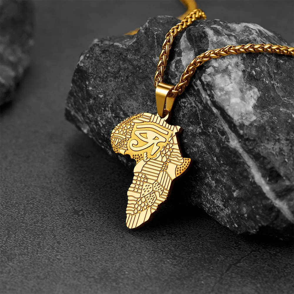 African Map Eye Of Horus Necklace For Men sold by FaithHeart product image thumbnail 5