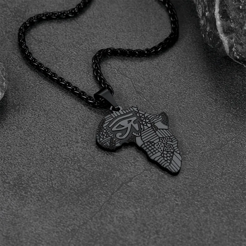 African Map Eye Of Horus Necklace For Men sold by FaithHeart product image thumbnail 4