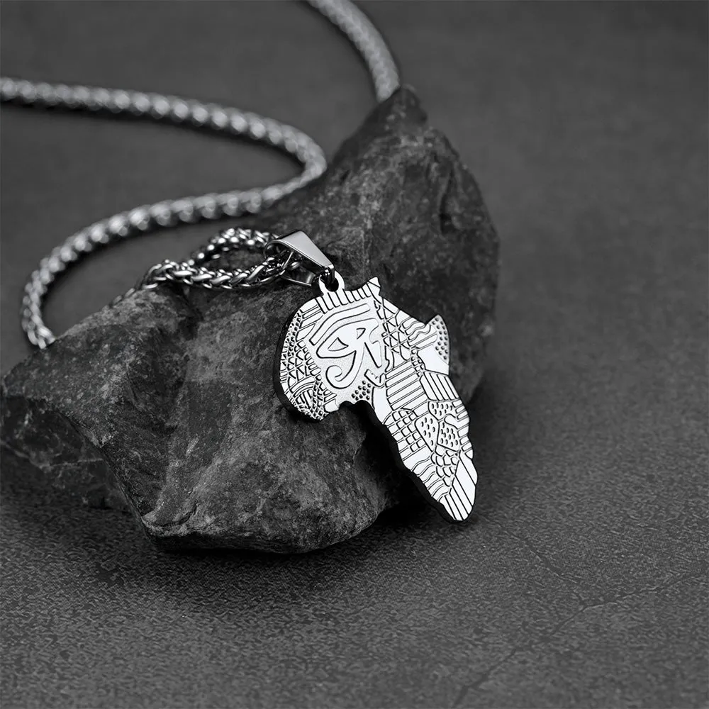 African Map Eye Of Horus Necklace For Men sold by FaithHeart product image thumbnail 3