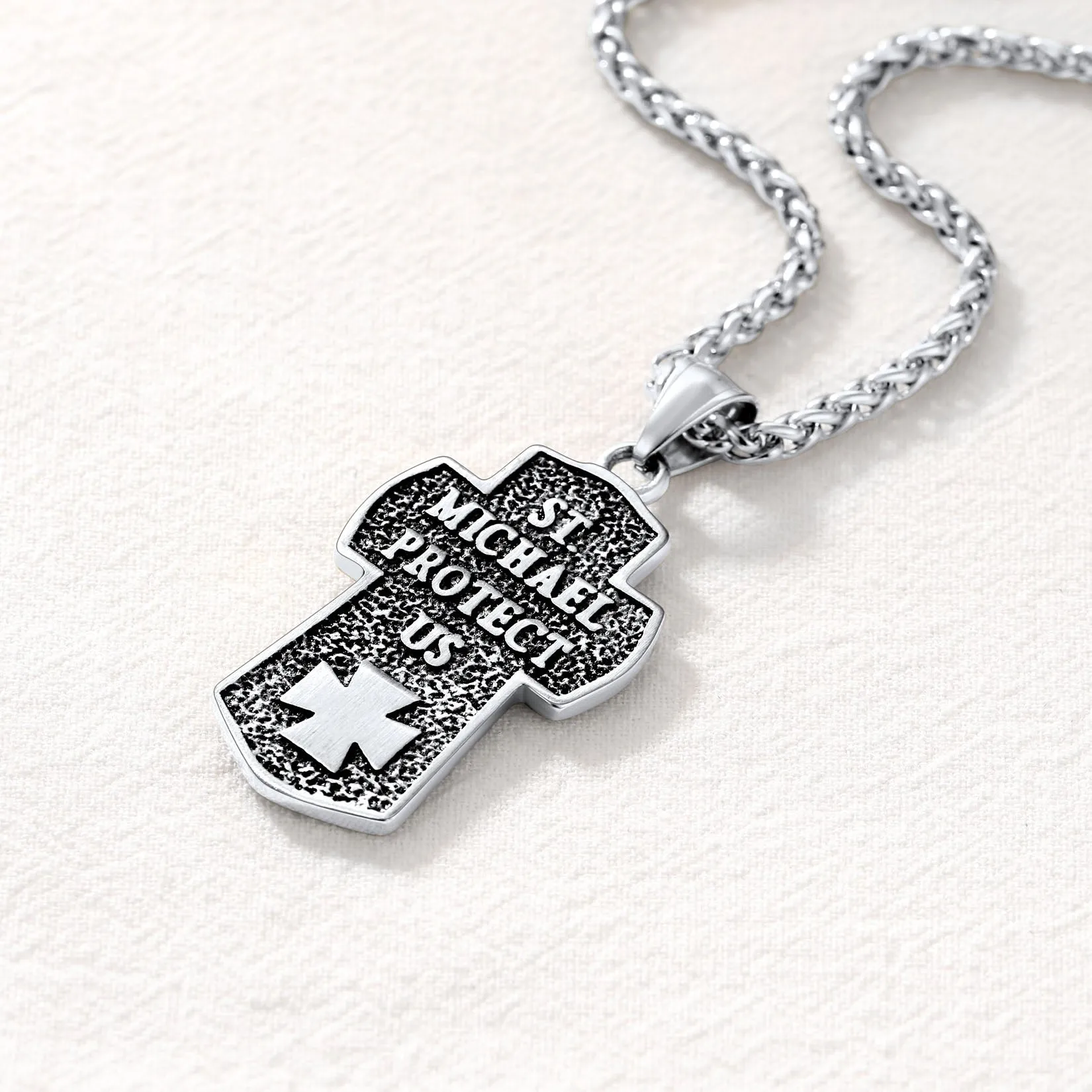Archangel St. Michael Cross Necklace Protection Pendant sold by FaithHeart product image thumbnail 3