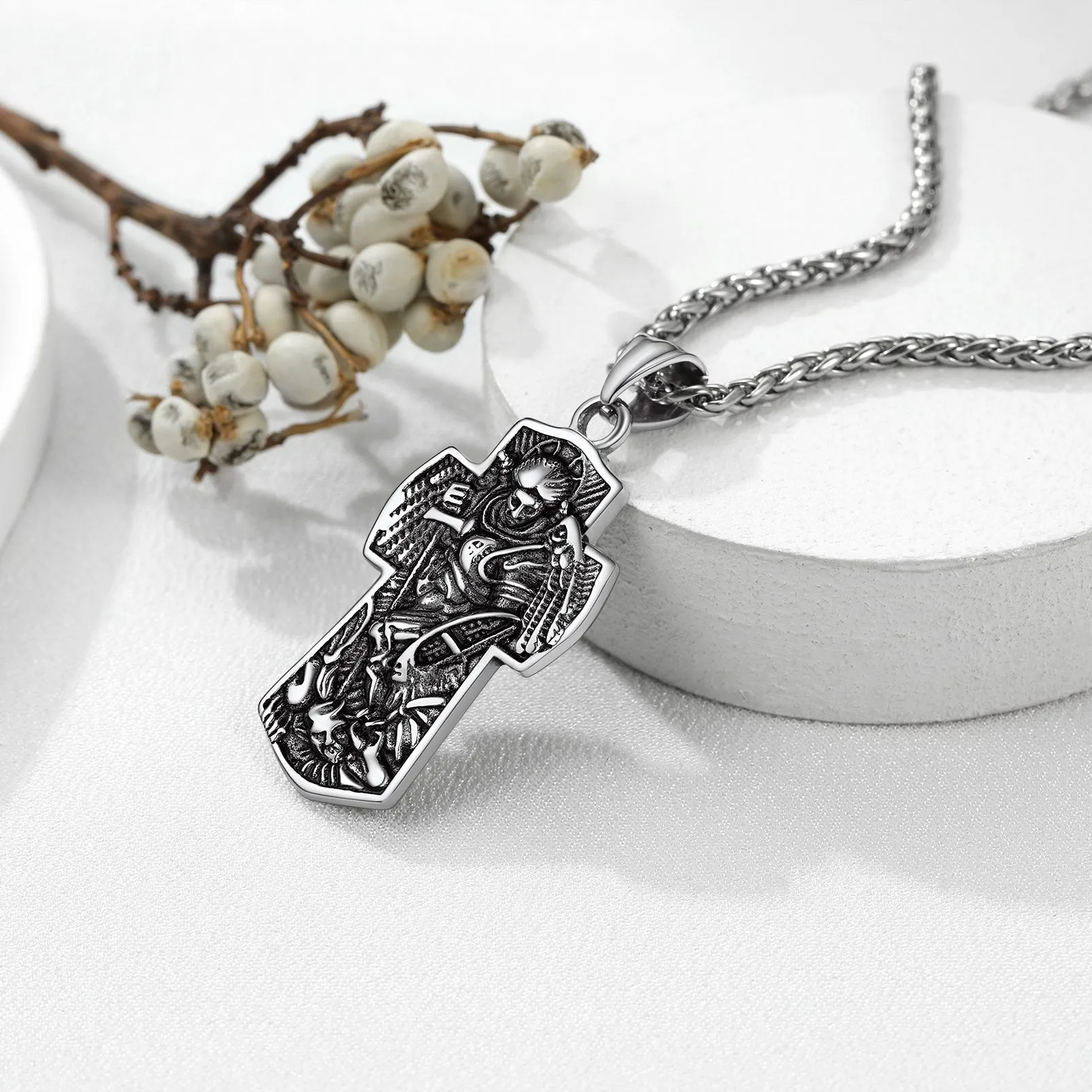 Archangel St. Michael Cross Necklace Protection Pendant sold by FaithHeart product image thumbnail 4