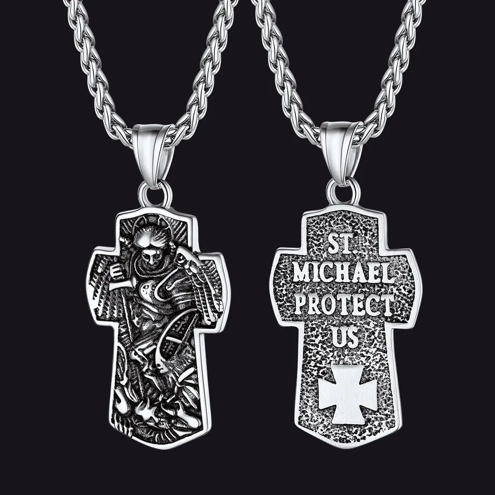 Archangel St. Michael Cross Necklace Protection Pendant sold by FaithHeart