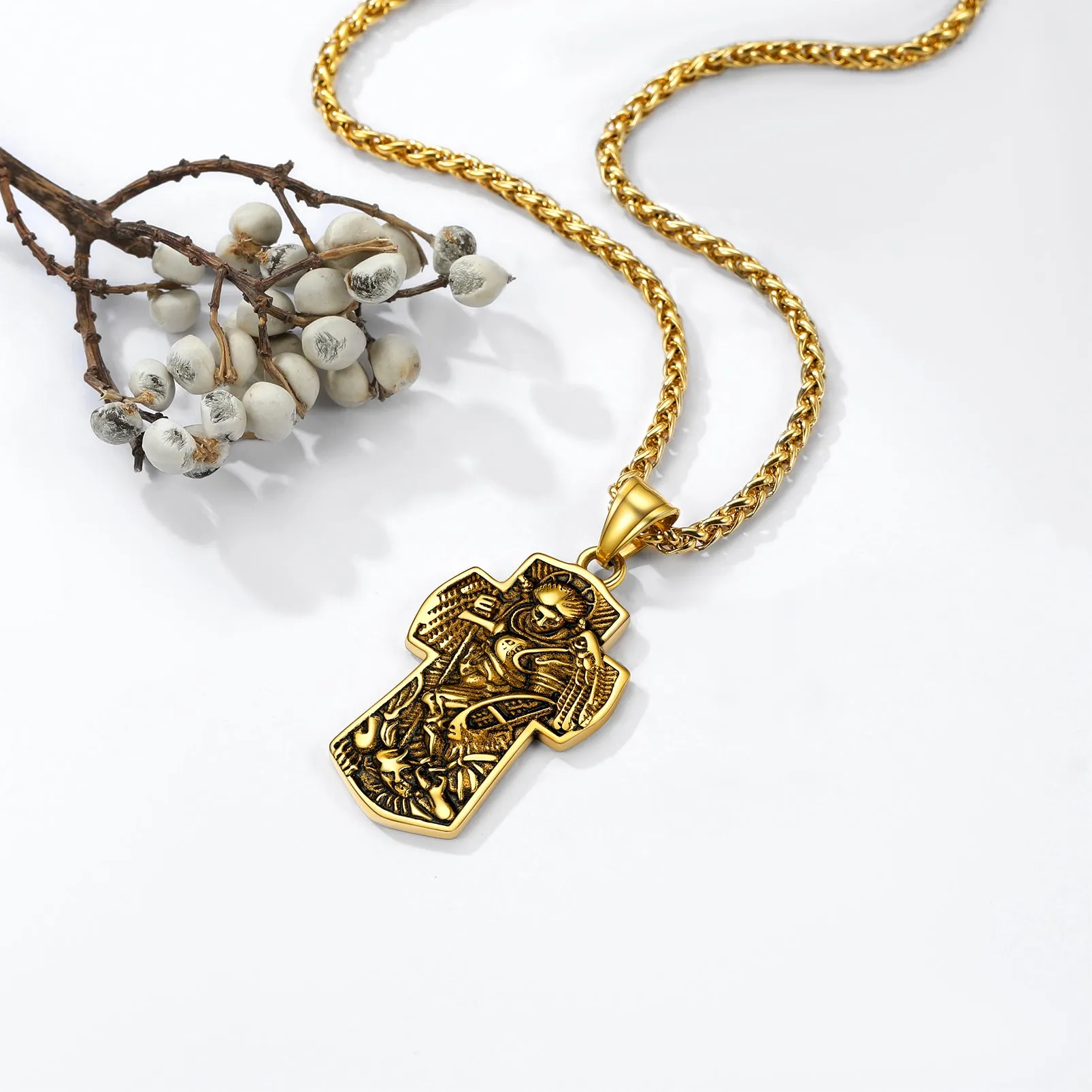 Archangel St. Michael Cross Necklace Protection Pendant sold by FaithHeart product image thumbnail 5