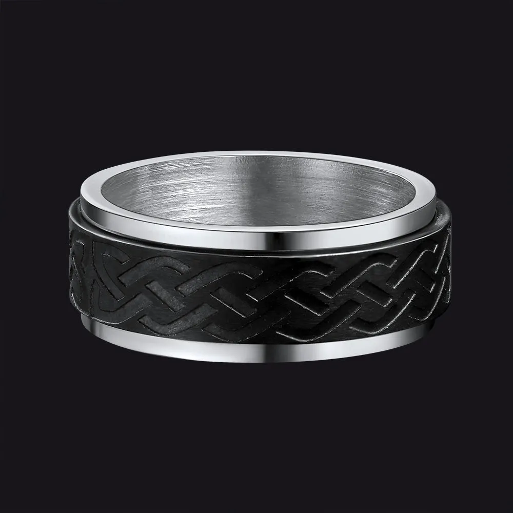 Celtic Knot Spinner Ring Anxiety Rotatable Ring For Men sold by FaithHeart