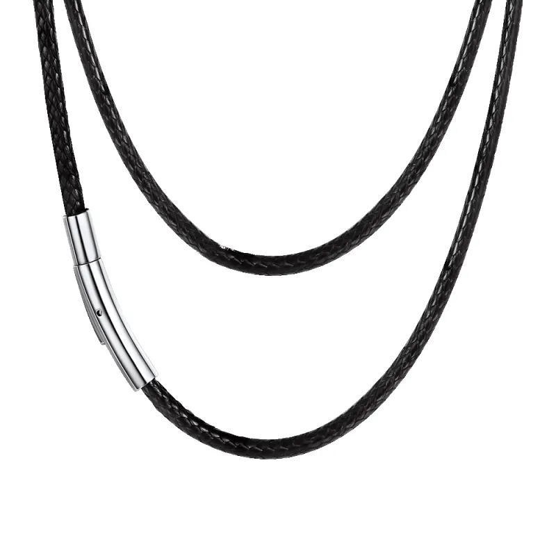 Braided Leather Cord Chain Wax Rope Necklace for Men 2MM/3MM sold by FaithHeart