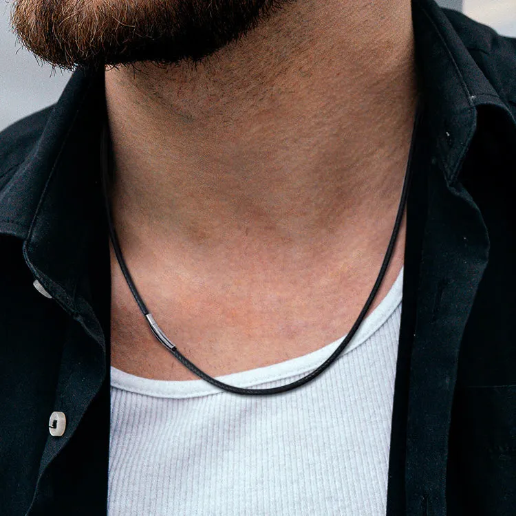 Braided Leather Cord Chain Wax Rope Necklace for Men 2MM/3MM sold by FaithHeart product image thumbnail 2