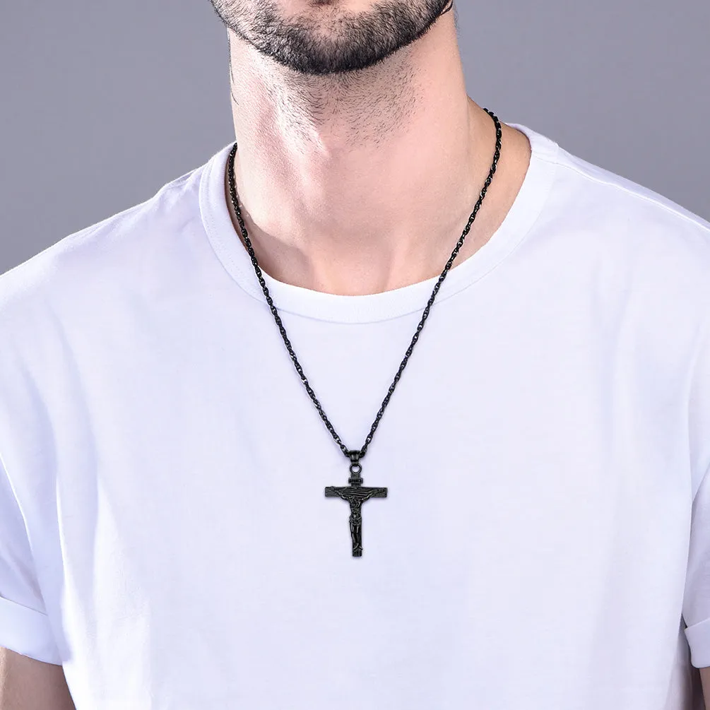 Catholic Crucifix Cross Necklace Jesus Pendant For Men Women sold by FaithHeart product image thumbnail 2
