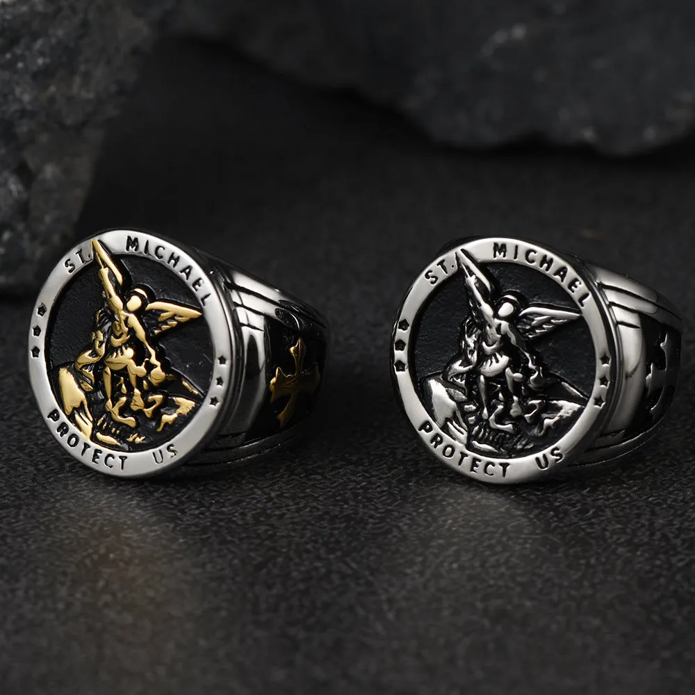 Flash Sale Archangel Saint Michael Protect US Ring for Men sold by FaithHeart product image thumbnail 2