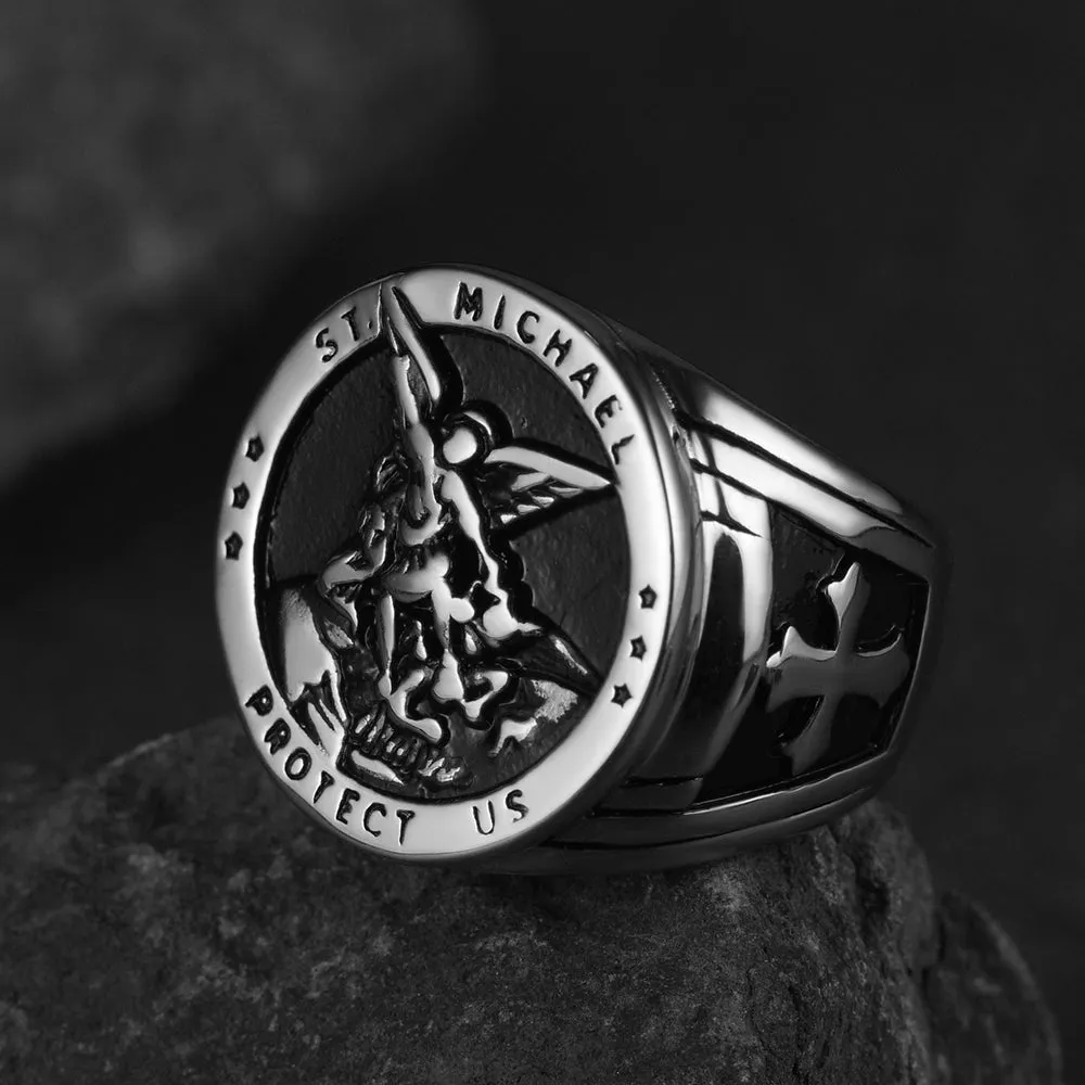 Flash Sale Archangel Saint Michael Protect US Ring for Men sold by FaithHeart product image thumbnail 4