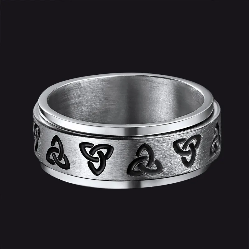 Celtic Knot Fidget Band Ring for Anxiety for Men sold by FaithHeart