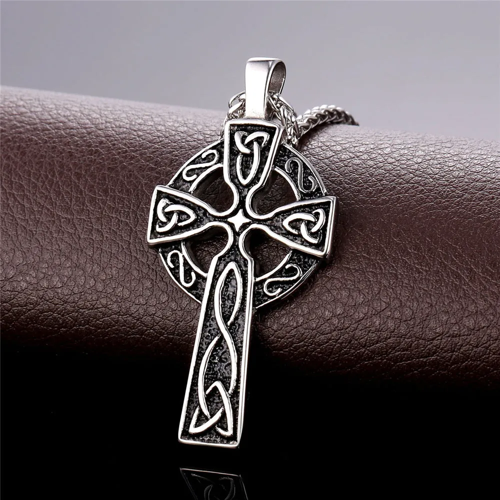 Large Celtic Cross Necklace Pendant For Men Women sold by FaithHeart product image thumbnail 5