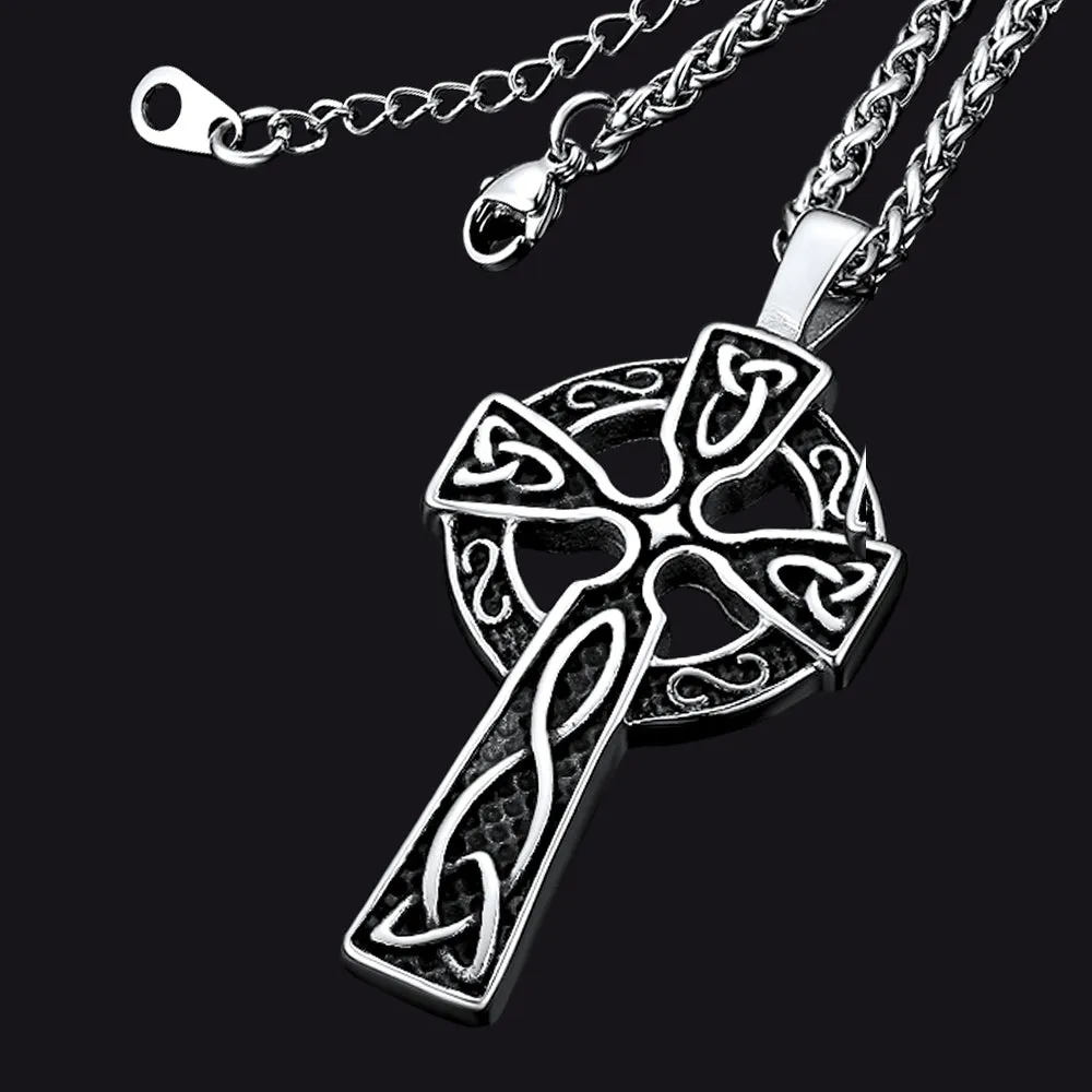 Large Celtic Cross Necklace Pendant For Men Women sold by FaithHeart