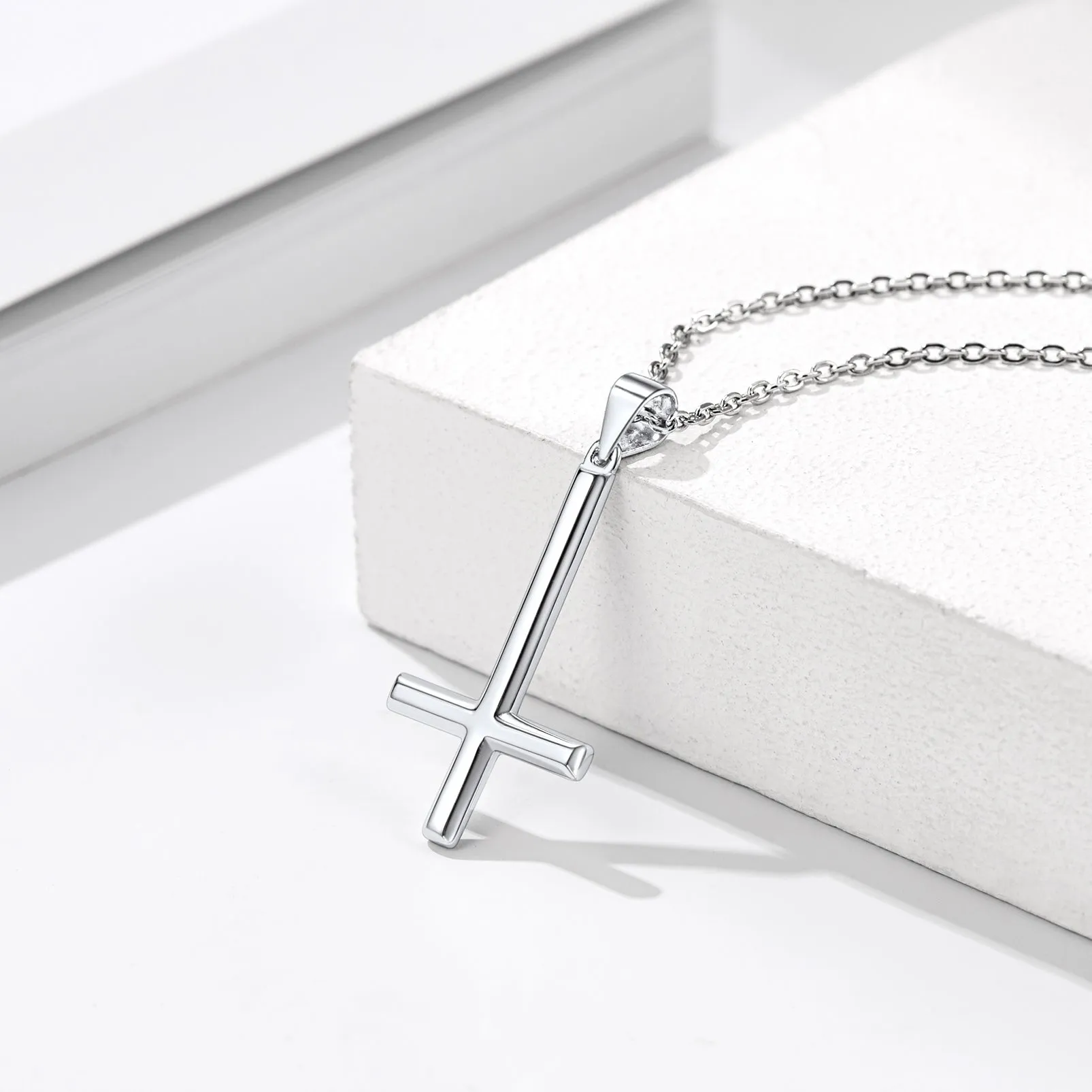 925 Sterling Silver Upside Down Inverted Cross Necklace for Women Men sold by FaithHeart product image thumbnail 3