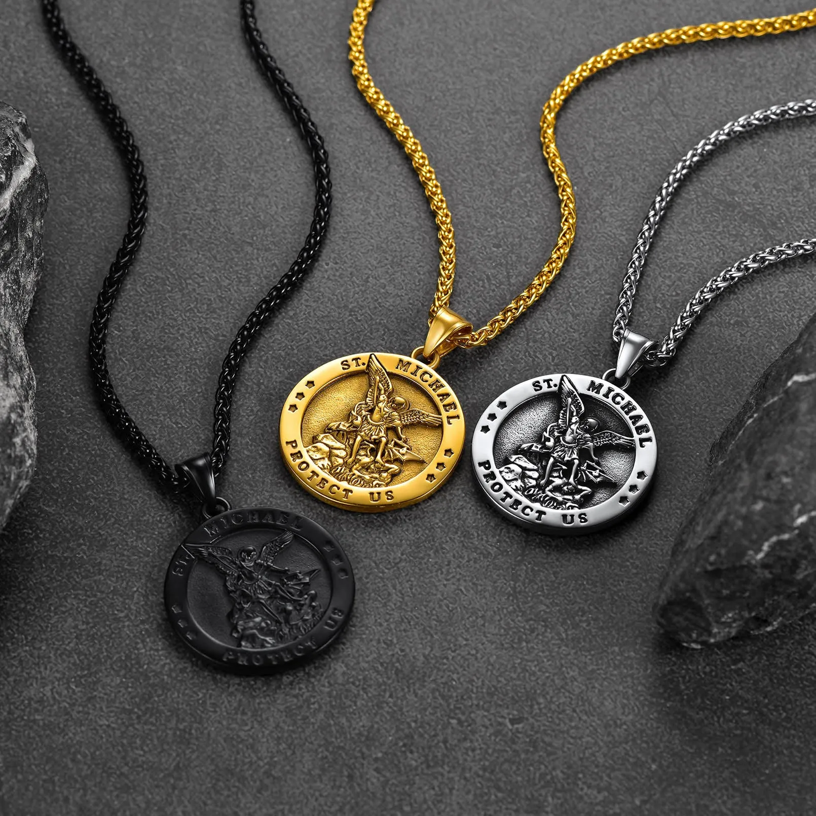 Archangel St. Michael Pendant Necklace for Men sold by FaithHeart product image thumbnail 3