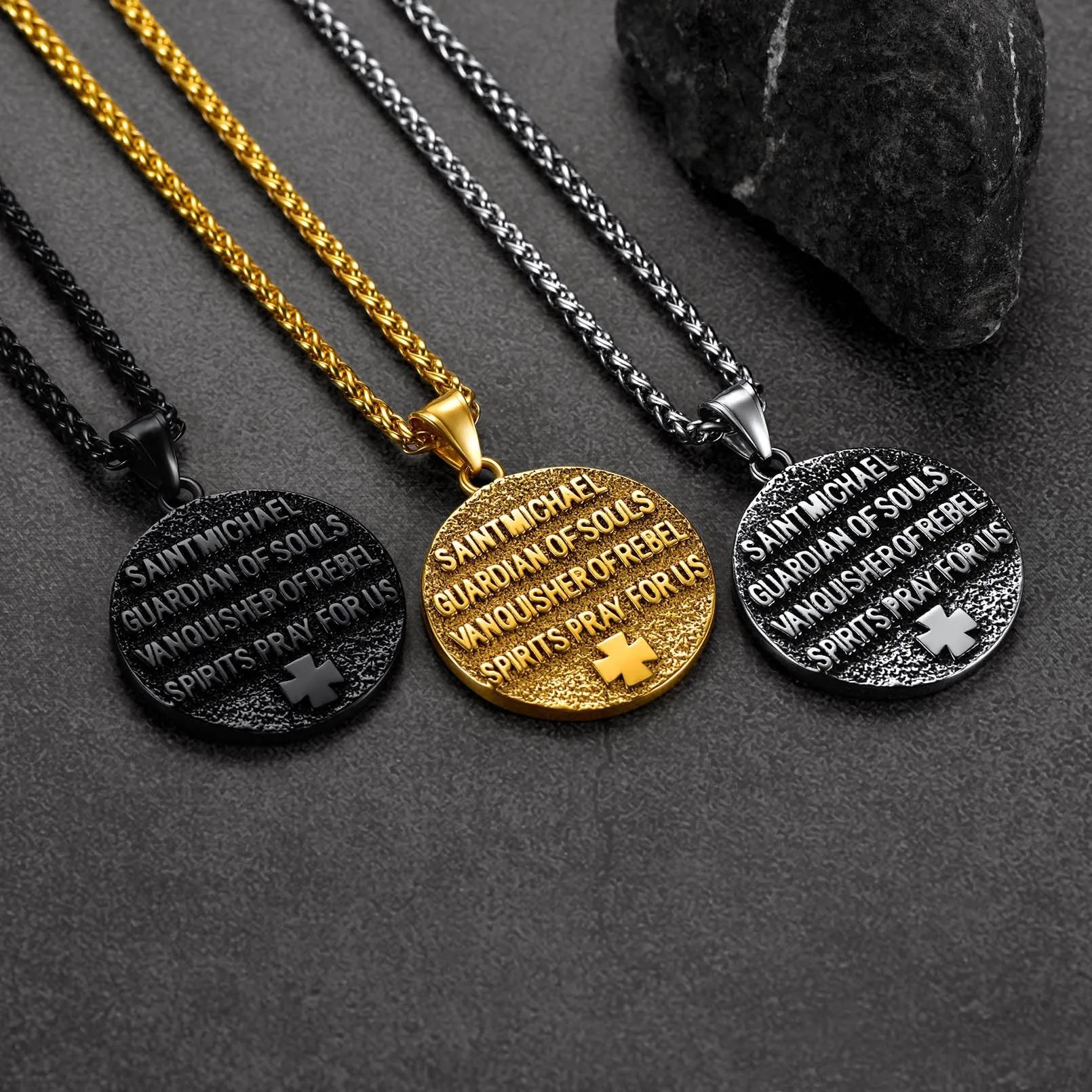 Archangel St. Michael Pendant Necklace for Men sold by FaithHeart product image thumbnail 4