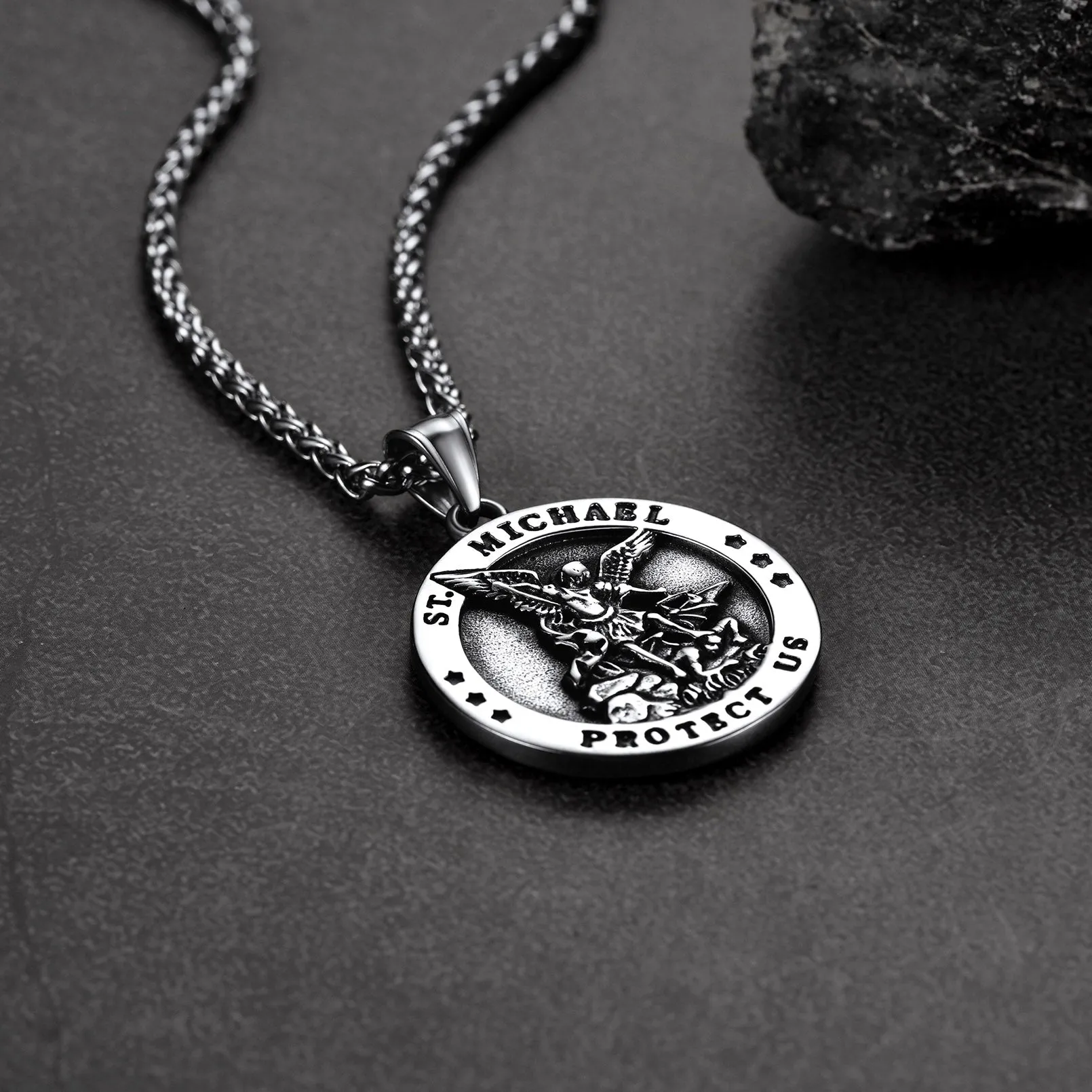 Archangel St. Michael Pendant Necklace for Men sold by FaithHeart product image thumbnail 5