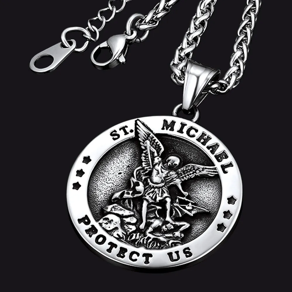 Archangel St. Michael Pendant Necklace for Men sold by FaithHeart