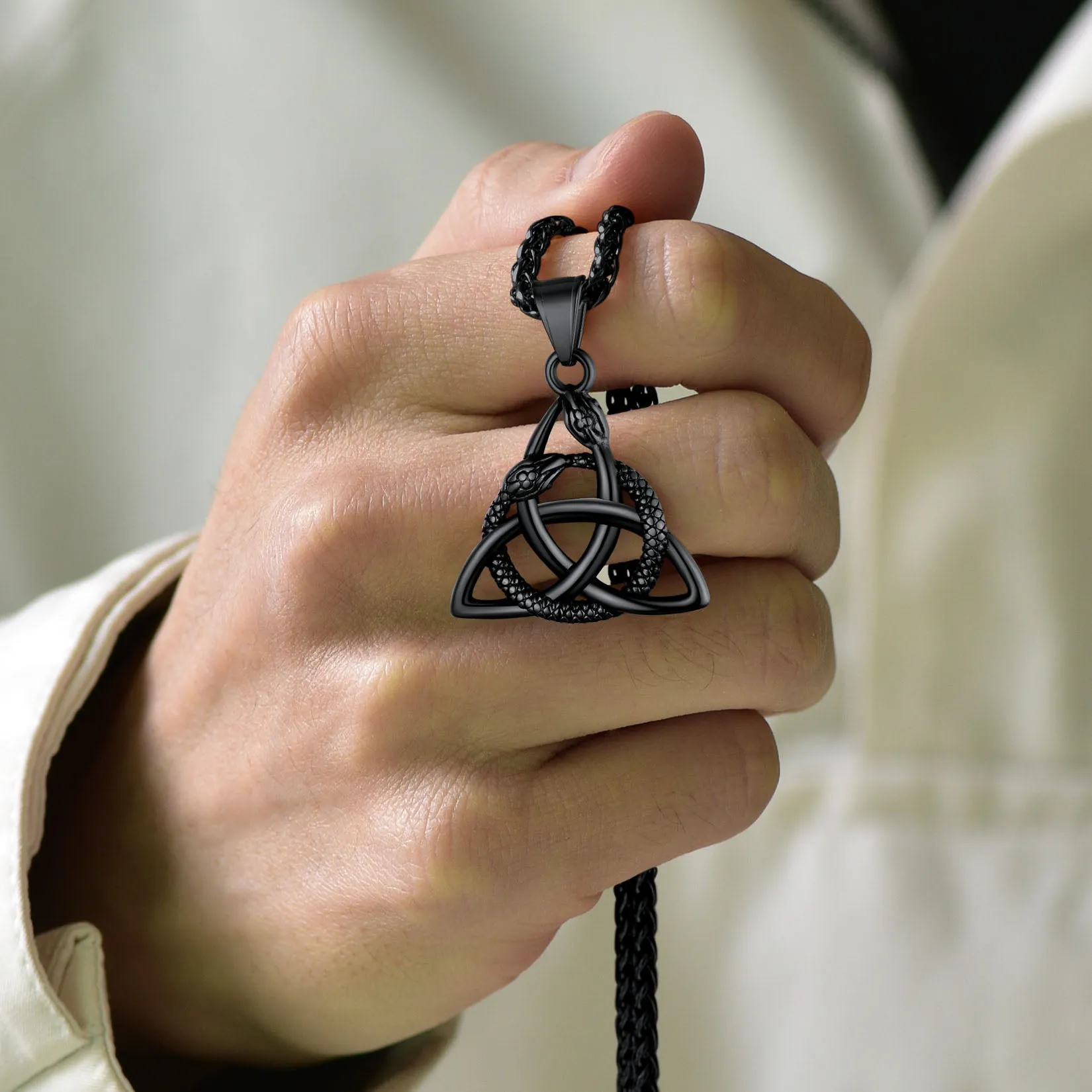 Ouroboros Celtic Knot Snake Pendant Necklace sold by FaithHeart product image thumbnail 4