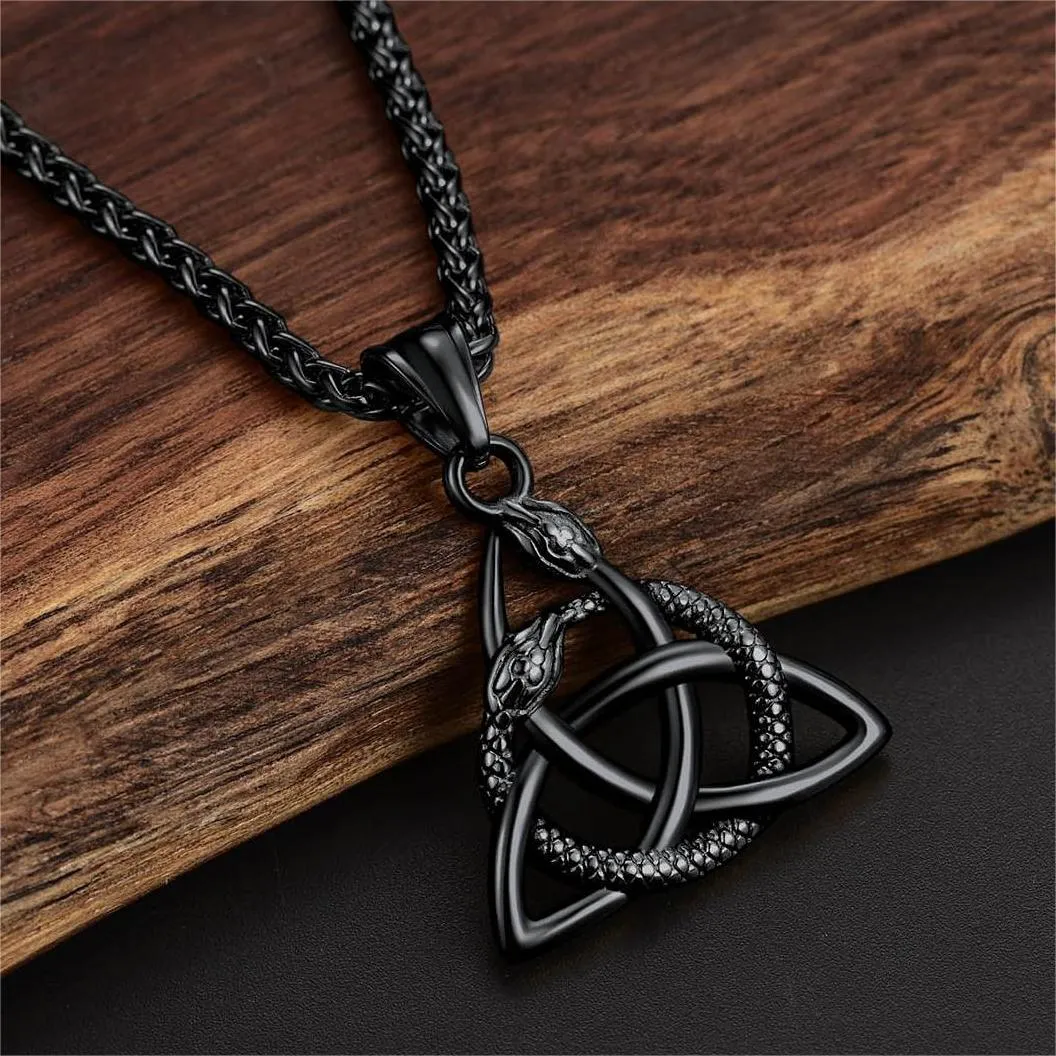 Ouroboros Celtic Knot Snake Pendant Necklace sold by FaithHeart product image thumbnail 5