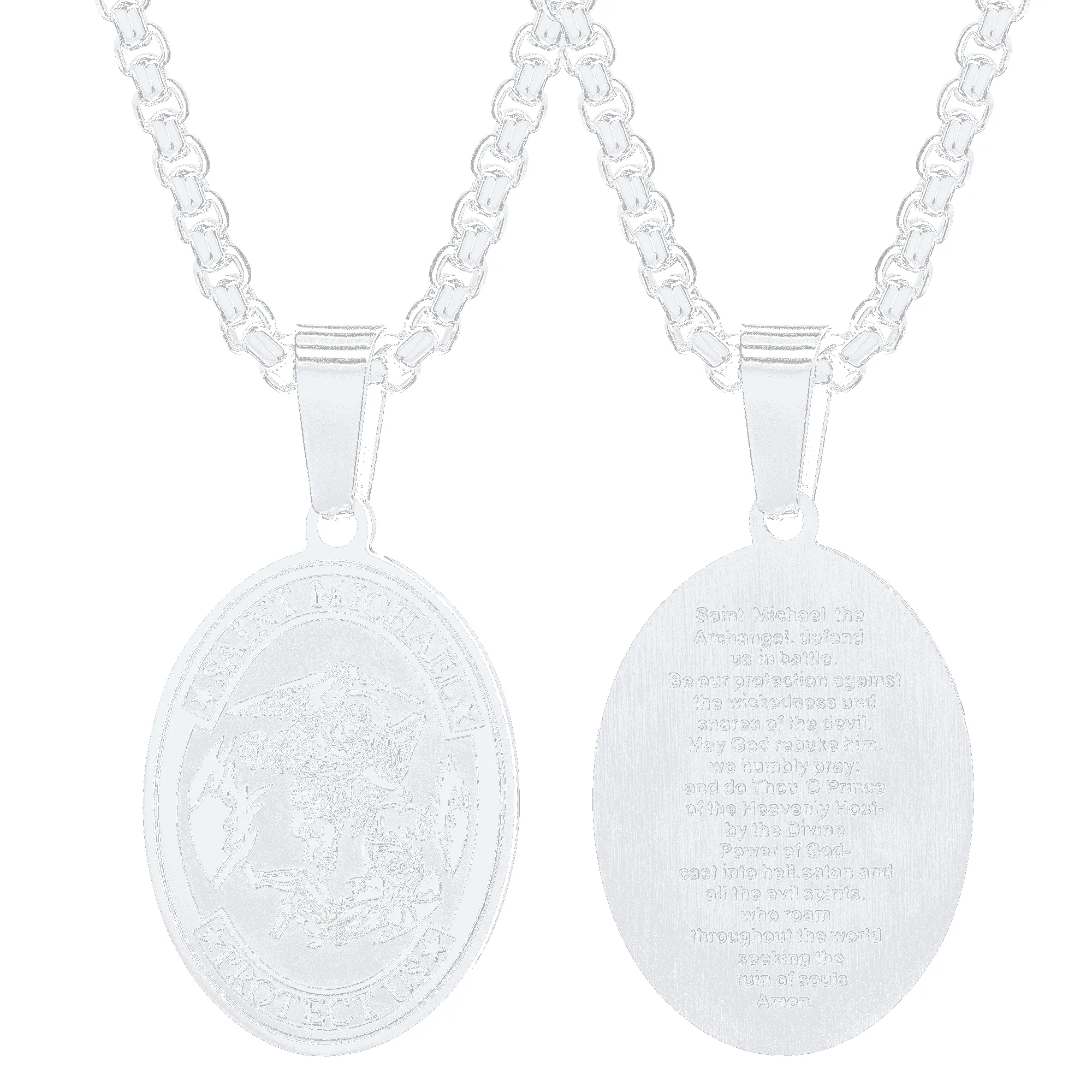 Archangel St. Michael Pendant Necklace Medal For Men sold by FaithHeart