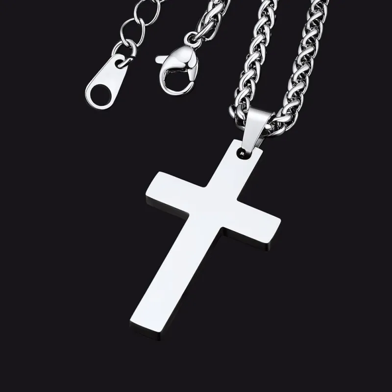 Stainless Steel Cross Pendant Necklace For Men sold by FaithHeart