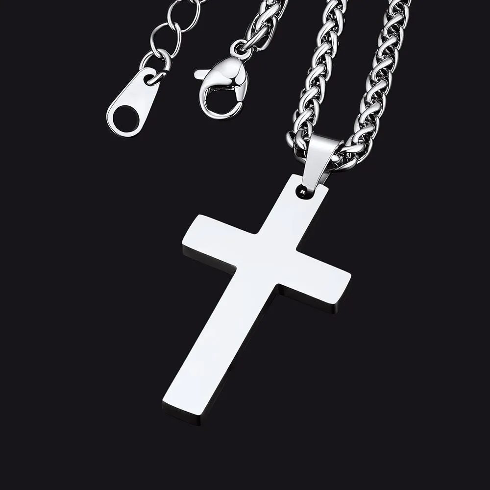 Stainless Steel Cross Pendant Necklace For Men sold by FaithHeart