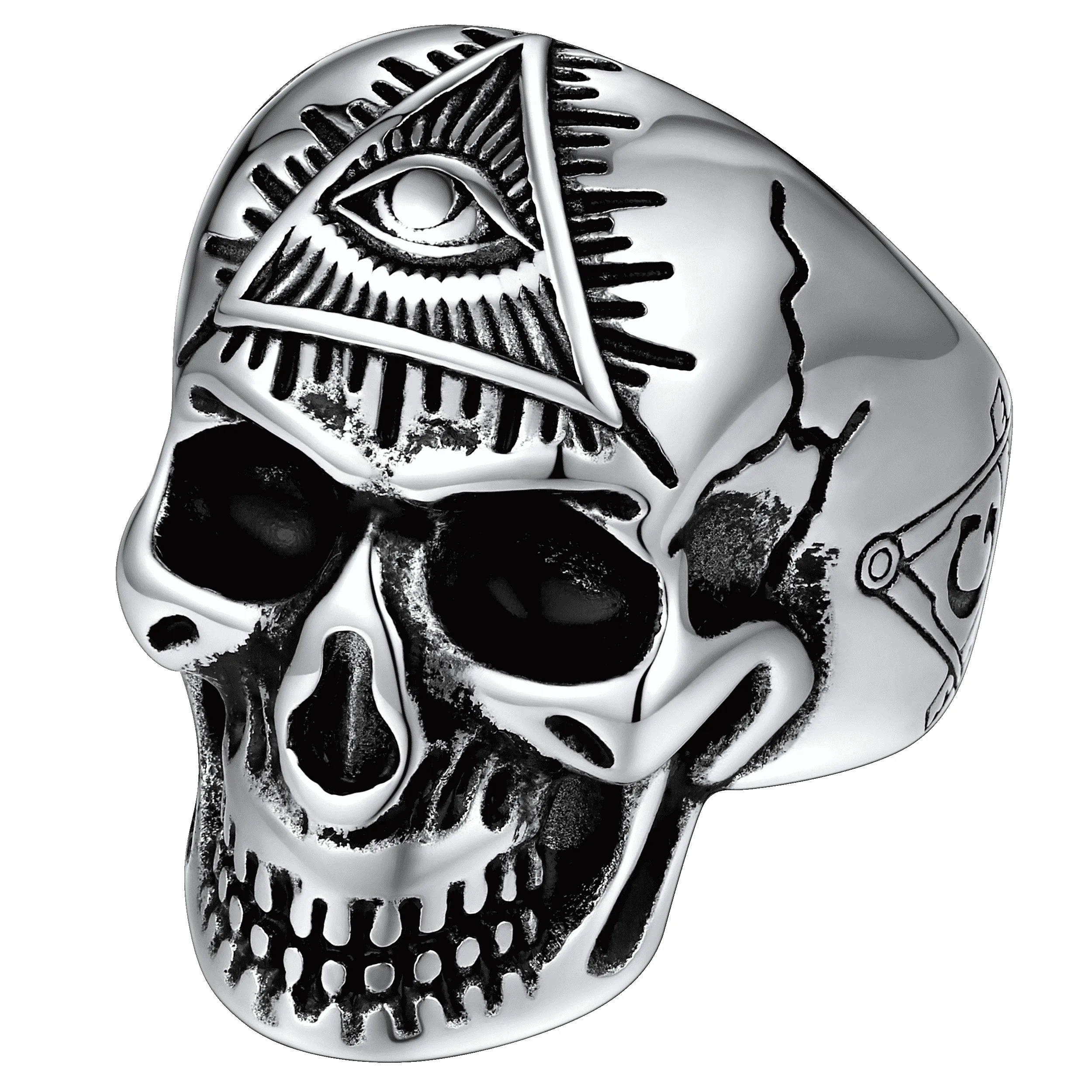 Eye of Providence Skull Ring For Men sold by FaithHeart