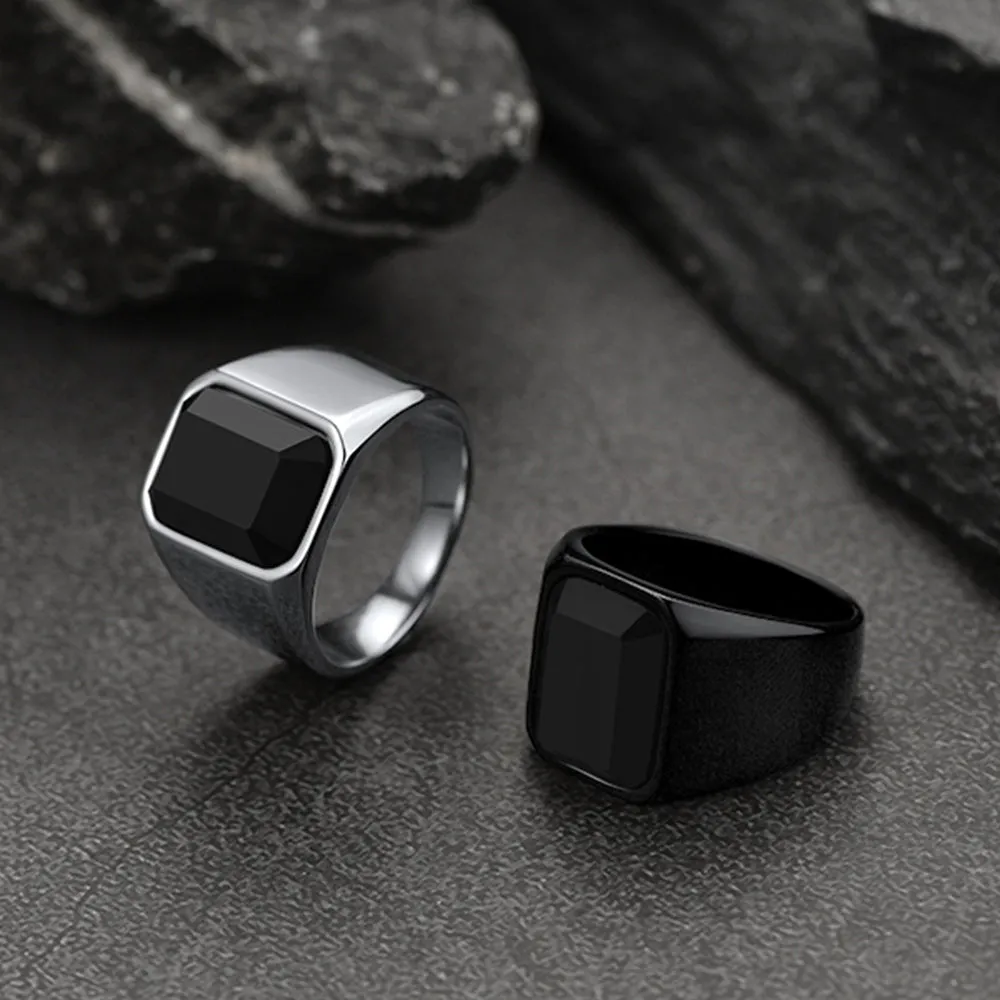 Black Onyx Stone Ring Signet Ring For Men Size 07-12 sold by FaithHeart product image thumbnail 5