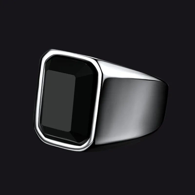 Black Onyx Stone Ring Signet Ring For Men Size 07-12 sold by FaithHeart