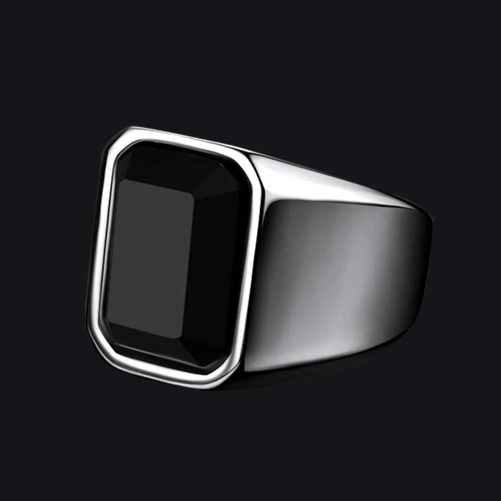 Black Onyx Stone Ring Signet Ring For Men Size 07-12 sold by FaithHeart