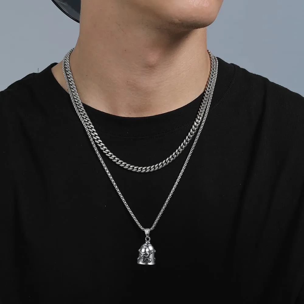 Biker Skull Bell Pendant Necklace Gift For Motorcycle sold by FaithHeart product image thumbnail 2