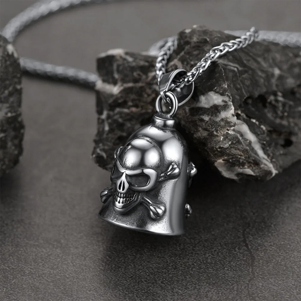 Biker Skull Bell Pendant Necklace Gift For Motorcycle sold by FaithHeart product image thumbnail 3