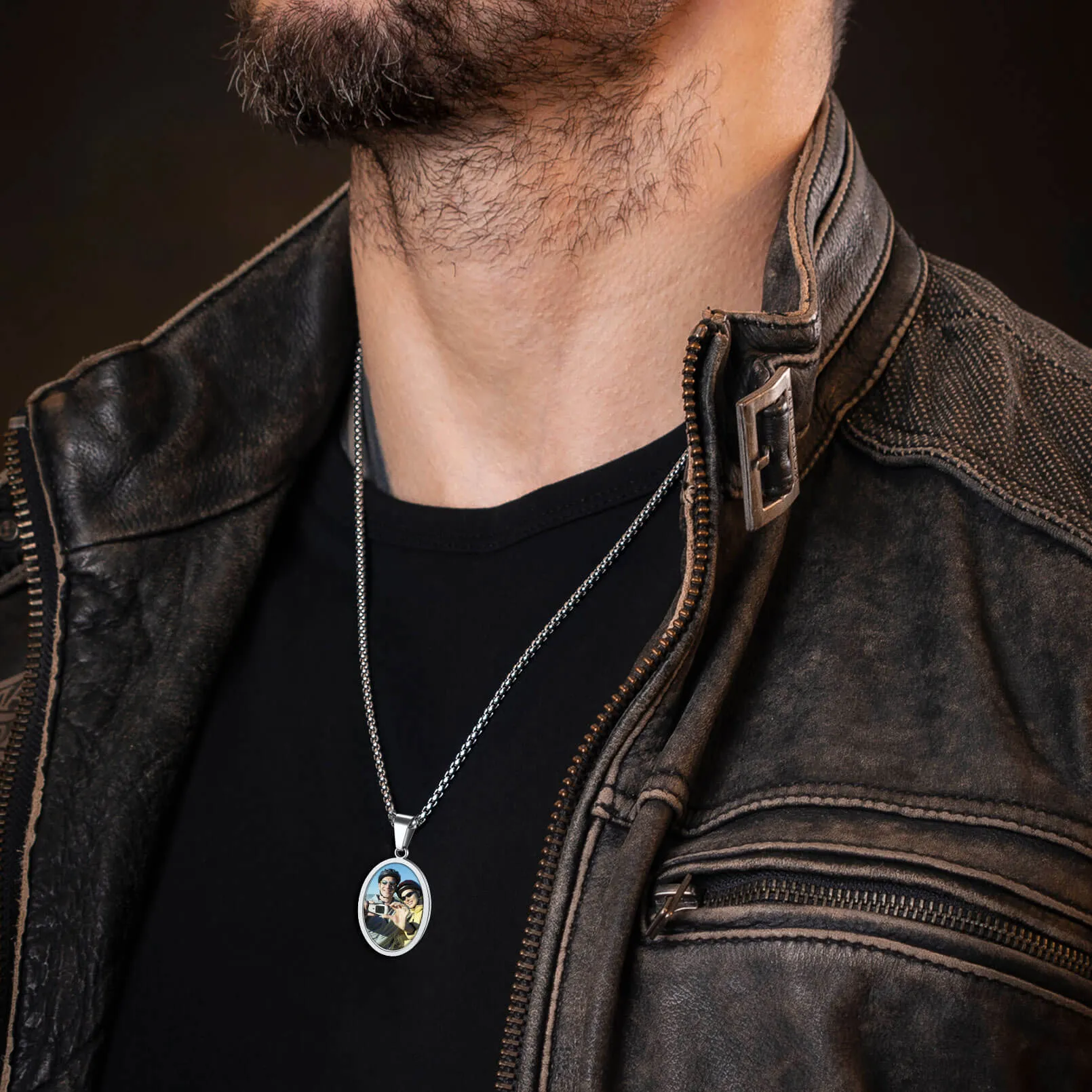 Customized Saint Michael Necklace with Picture for Men Women sold by FaithHeart product image thumbnail 2