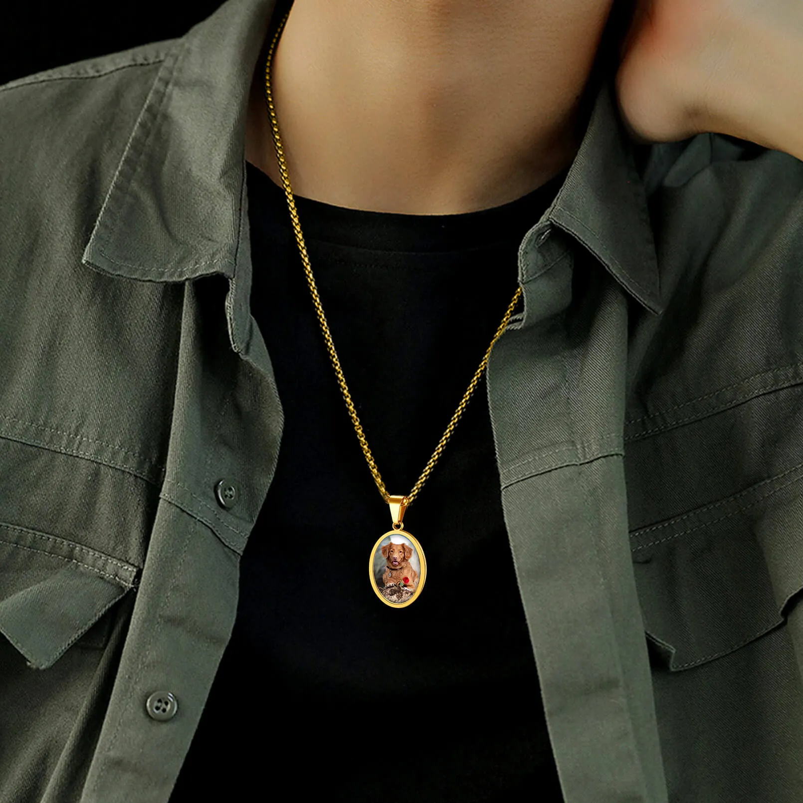 Customized Saint Michael Necklace with Picture for Men Women sold by FaithHeart product image thumbnail 3