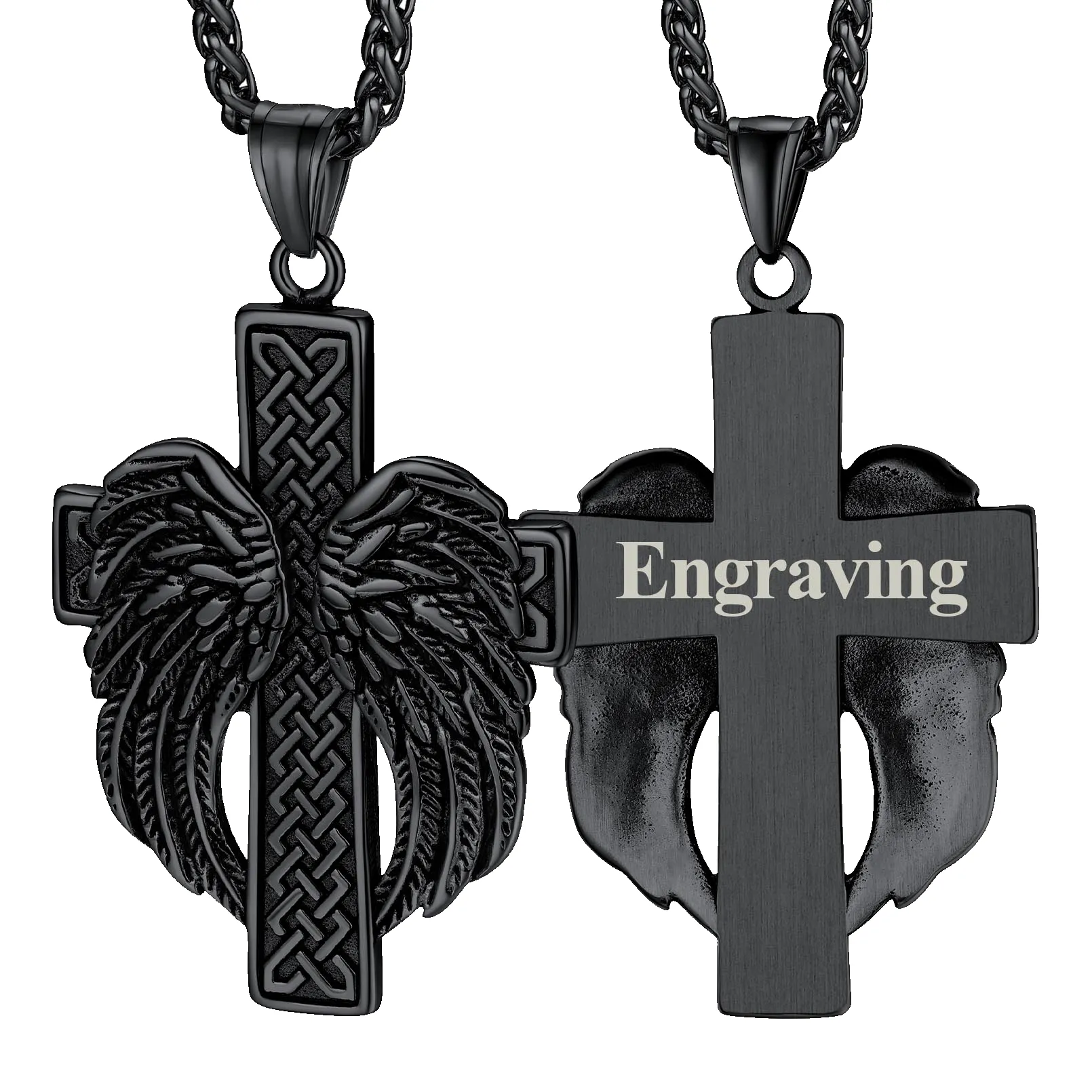 Flash Sale Angel Wing Cross Necklace Pendant for Men sold by FaithHeart product image thumbnail 5