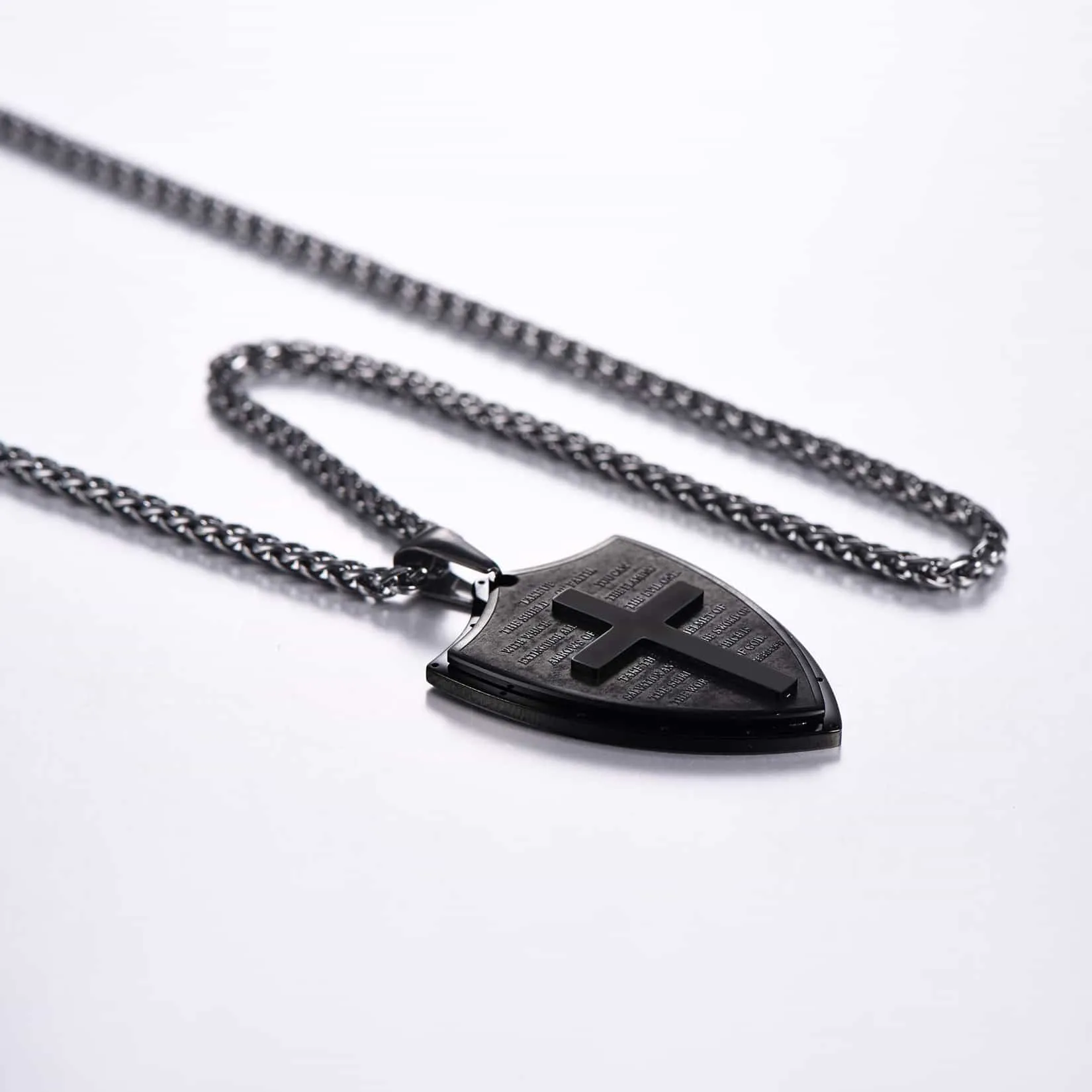 Bible Verse E-Ephesians 6:16-17 Cross Shield Necklace sold by FaithHeart product image thumbnail 5