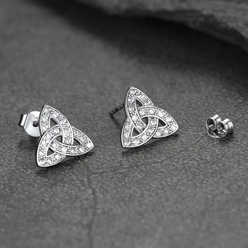 Trinity Knot Earrings for Women in Sterling Silver sold by FaithHeart product image thumbnail 2