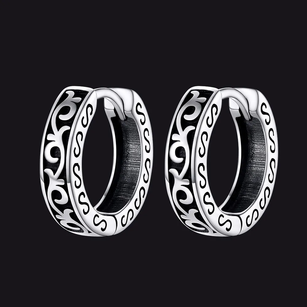 Sterling Silver Vine Celtic Huggie Hoop Earrings for Men sold by FaithHeart