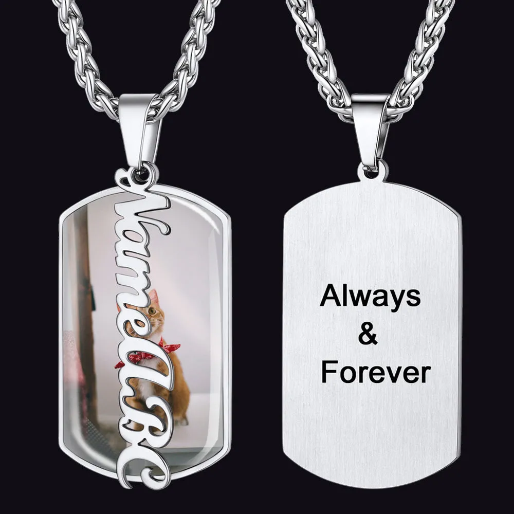Customized Picture Dog Tags Necklace With Name for Men Women sold by FaithHeart