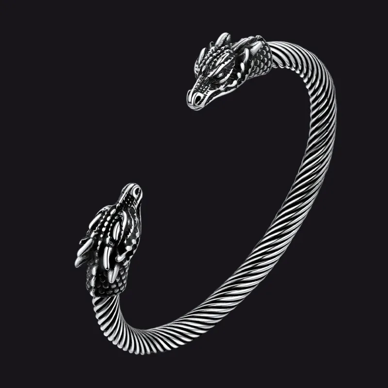 Dragon Head Bracelet Arm Ring Cuff Bangle For Men sold by FaithHeart