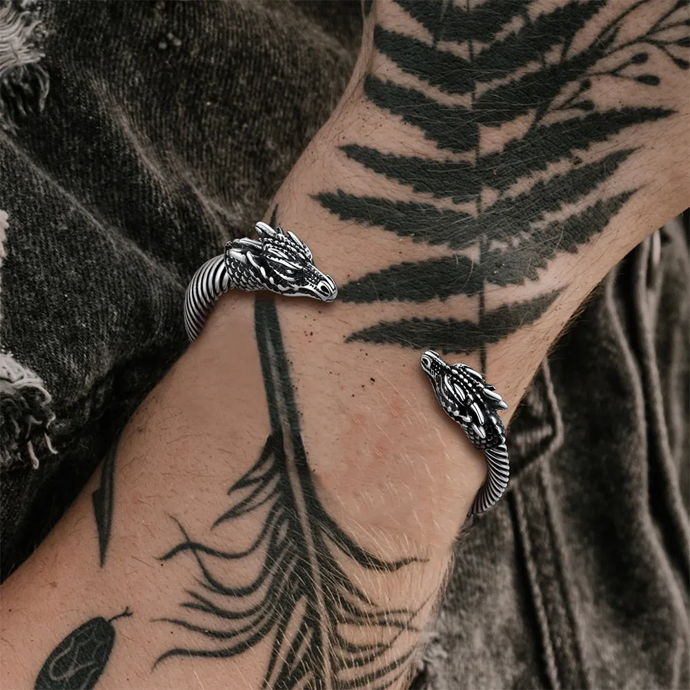 Dragon Head Bracelet Arm Ring Cuff Bangle For Men sold by FaithHeart product image thumbnail 3