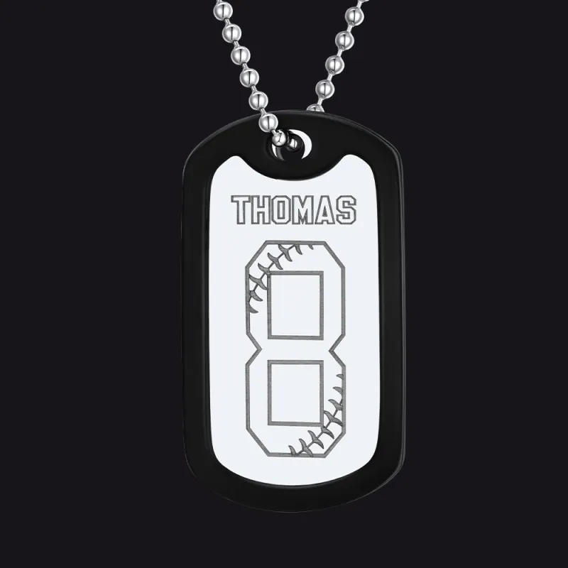 Personalized Jersey Number Dog Tag Necklace Gift for Athletes sold by FaithHeart